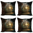 thumbnail image 1 of Ambesonne Fantasy Throw Pillow Cover 4 Pack, Clock Dream Sky Fiction, 20", Brown and Teal, 1 of 6