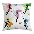thumbnail image 1 of Fantasy Throw Pillow Cushion Cover, Cute Pixie Spirit Elf Fairies Flying with Butterflies Girls Princess Flowers Design, Decorative Square Accent Pillow Case, 20 X 20 Inches, Multicolor, by Ambesonne, 1 of 2