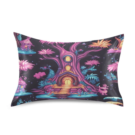 Fantasy Treehouse Luxury Silky Soft Pillowcase Standard Size Wrinkle Resistant Envelope Closure 20x26in