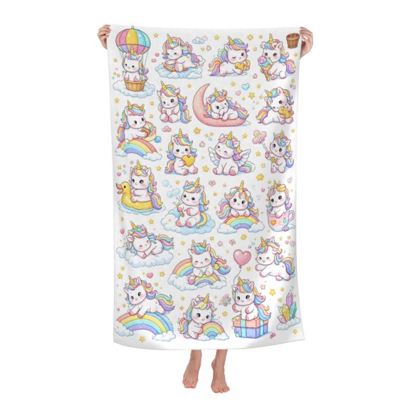 Fantasy Unicorn Art Bath Towel Soft and Highly Absorbent for Adults