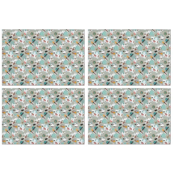 Fantasy Unicorn Pattern Summer Placemats Table Placemats Set Of 4-Linen Kitchen Washable Placemats Table Mats 11.8"x17.7" Non-Slip Heat Resistant