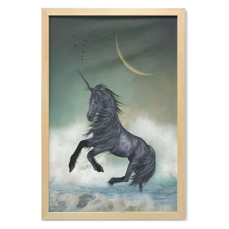 Two Mythical Unicorn Gifts Fantasy Wall Decor Art Print Framed