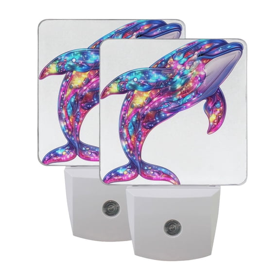 Fantasy Whale LED Night Light with Smart Sensor Plug Into Wall Dusk to Dawn 2 packs