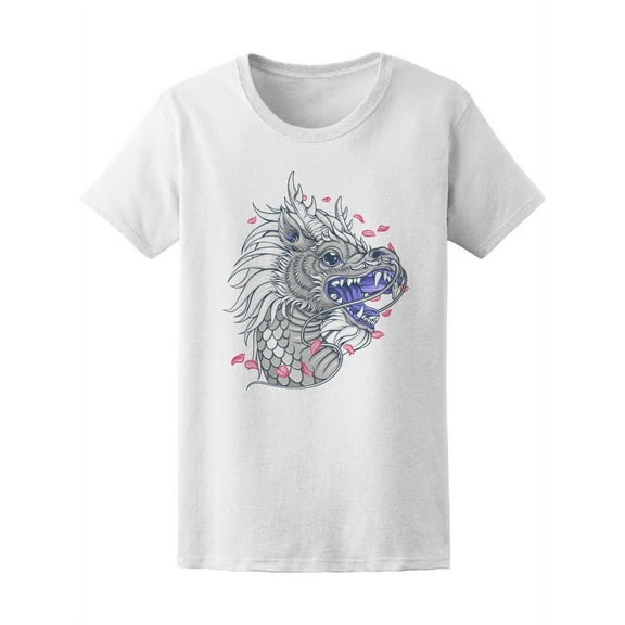Fantasy White Chinese Dragon T-Shirt Women -Image by Shutterstock, Female x-Large