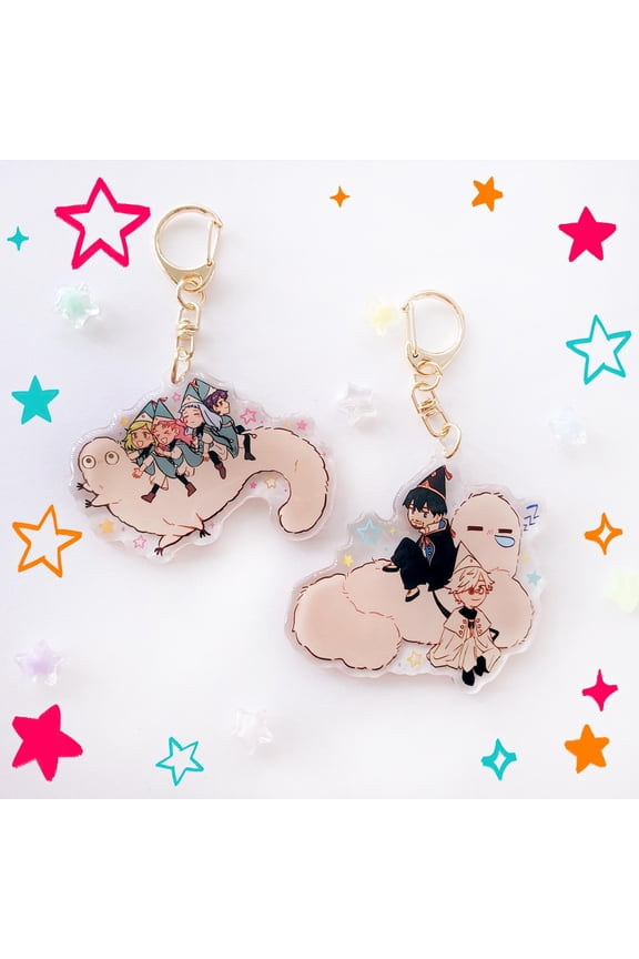Fantasy Witch Academy Group Acrylic Keychain 2.5in Character Chibi Bag Charm, random 1 pack