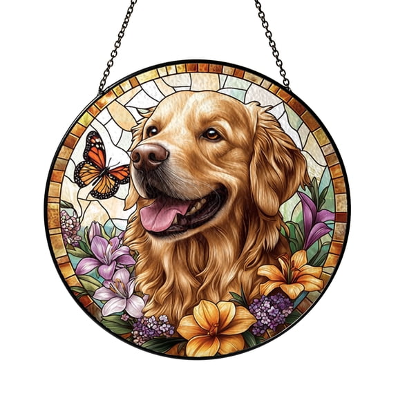 Fantasy Witch Duo Stained Glass Style Suncatcher Window Hanging Decor, Magical Character Decorative Glass Panel Art Window Ornament Fantasy Theme Home Decor Gift