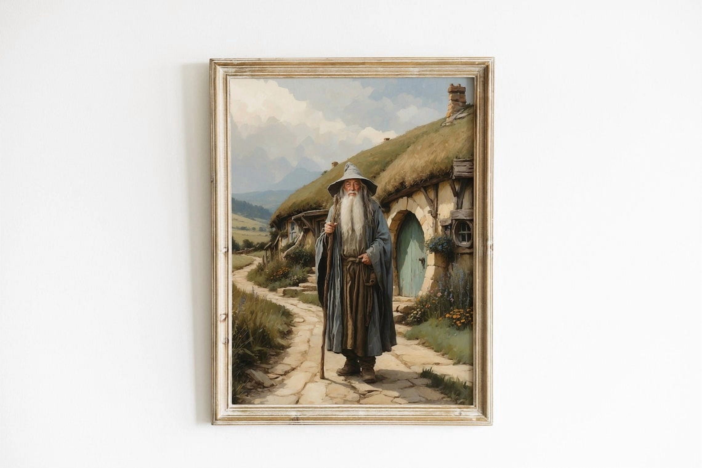 Fantasy Wizard In Landscape Fellowship Power Ring Wall Art, Living Room ...