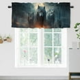 thumbnail image 1 of Fantasy Wolf Curtain Valances for Kitchen Windows Wild Animal Themed Wolves Rod Pocket Valances for Bedroom Living Room Dining Room 54 by 18 in, 1 Panel, 1 of 6