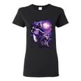 thumbnail image 1 of Fantasy Wolf Howling at The Full Moon Animal Lover Womens Graphic T-Shirt, Black, 3XL, 1 of 3