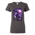 thumbnail image 1 of Fantasy Wolf Howling at The Full Moon Animal Lover Womens Graphic T-Shirt, Charcoal, X-Large, 1 of 3