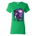 thumbnail image 1 of Fantasy Wolf Howling at The Full Moon Animal Lover Womens Graphic T-Shirt, Kelly, Medium, 1 of 3