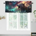 thumbnail image 1 of Fantasy Wolf Window Curtain Valance Wildlife Animal Colorful Starry Sky Rod Pocket Window Valance for Living Room Bathroom Bedroom Kitchen 54 by 18 in, 1 Panel, 1 of 6