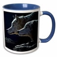 thumbnail image 1 of 3drose, Fantasy Wolves in Love, 15oz Two-tone Blue Mug, 1 of 6