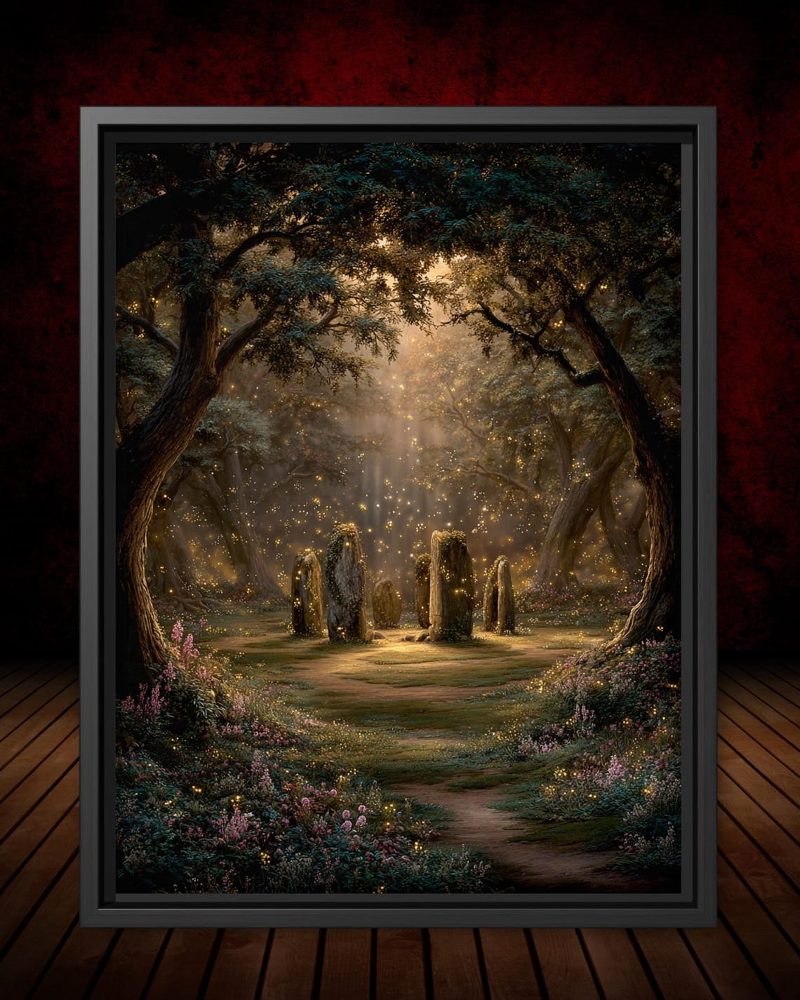 Fantasy Woodland Scene Poster Enchanted Stone Circle Mystical Wall Art ...