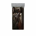 thumbnail image 1 of Fantasy World Bedding Set with Sheet & Covers, Armored Evil Monster in Apocalyptic Imaginary Knight Character Print, Printed Bedroom Decor 2 Shams, 4 Sizes, Red Grey, by Ambesonne, 1 of 3