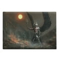 thumbnail image 1 of Fantasy World Cutting Board, Knight with Wings Feathers Angel Devil Moon Fantasy Night Illustration, Decorative Tempered Glass Cutting and Serving Board, Large Size, Yellow Brown, by Ambesonne, 1 of 1