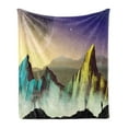 thumbnail image 1 of Fantasy World Soft Flannel Fleece Blanket, Galaxy Theme on Jupiter Explorer Sci-fi Scene Planets and Mountains Cosmos, Cozy Plush for Indoor and Outdoor Use, 60" x 80", Multicolour, by Ambesonne, 1 of 5