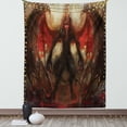 thumbnail image 1 of Fantasy World Tapestry, Devil Shadow with Wings Primary Opponent of Good Rising Hell Afterlife Image, Wall Hanging for Bedroom Living Room Dorm Decor, 40W X 60L Inches, Red Grey, by Ambesonne, 1 of 5