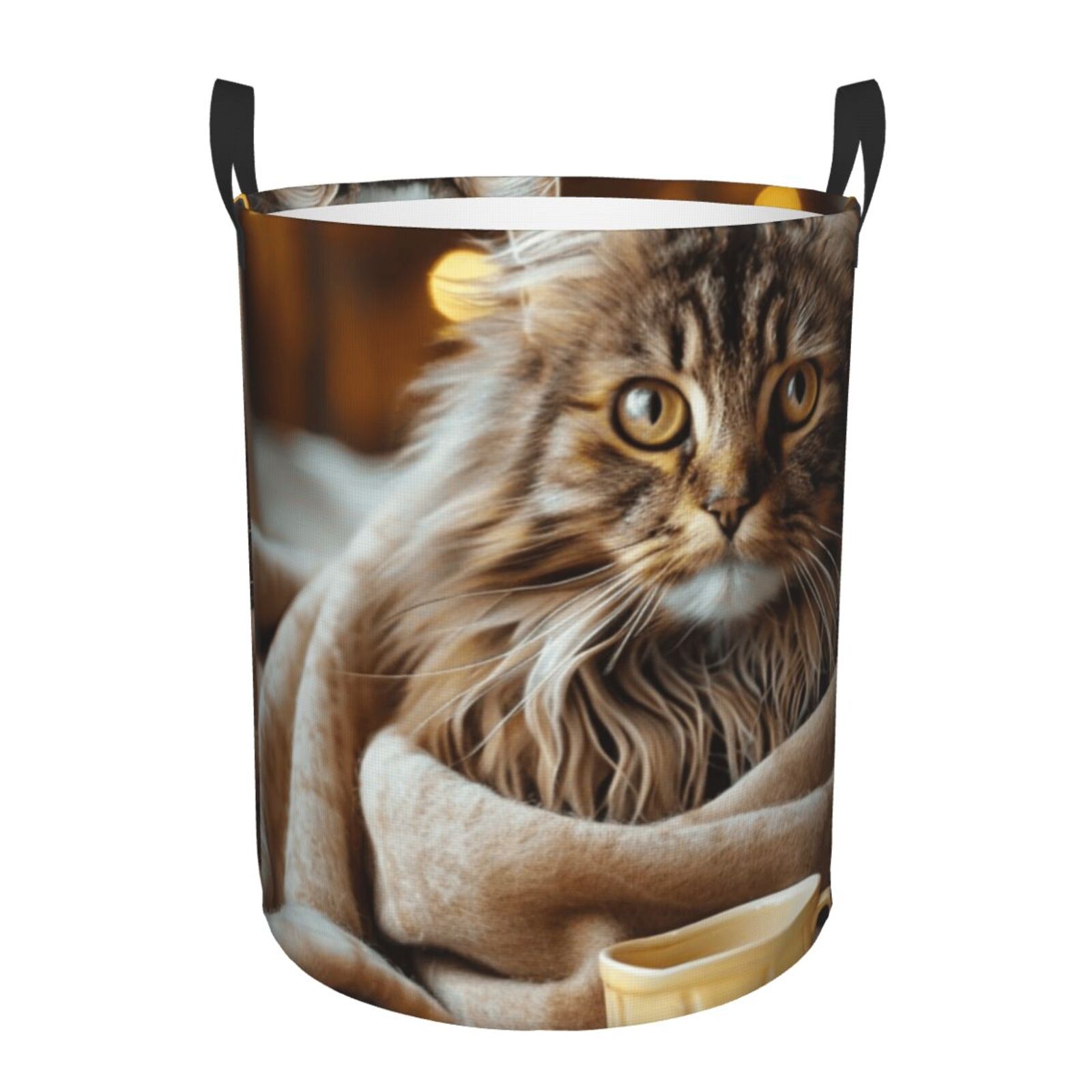 Fantasy animal Circular laundry basket, dirty clothes basket with