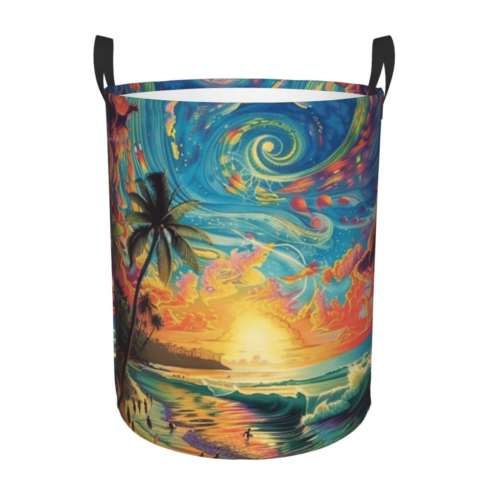 Fantasy closeup Circular laundry basket, dirty clothes basket with