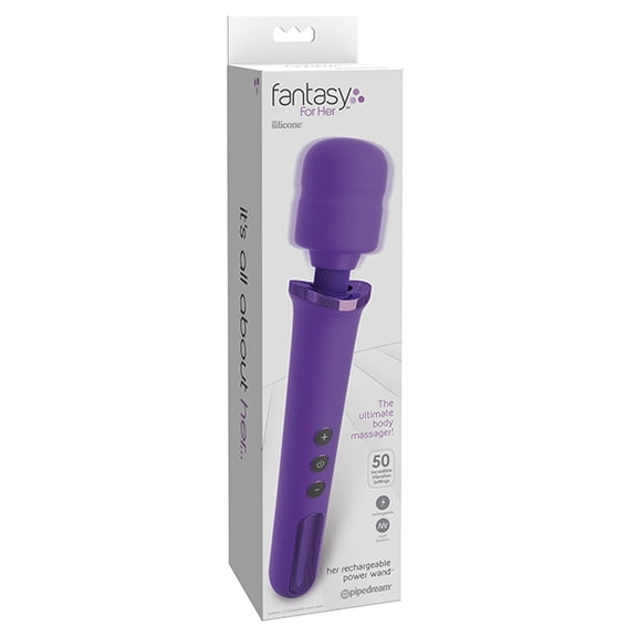 Fantasy For Her Rechargeable Power Wand Multispeed Silicone Personal Massage Wand, Purple