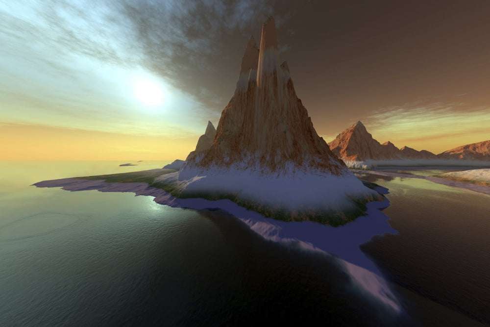 Fantasy seascape with a beautiful sky Canvas Art - Corey FordStocktrek Images (35 x 23)