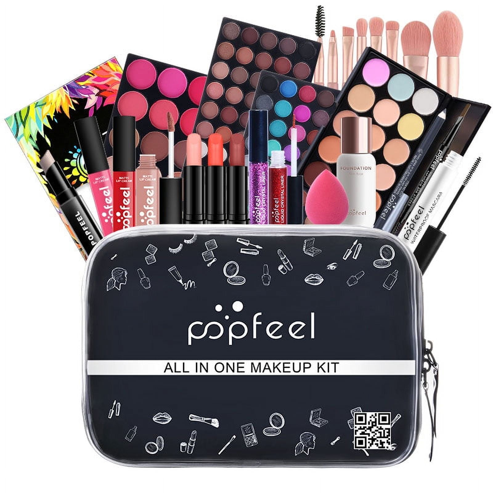 SHANY All In One Makeup Kit (Eyeshadow, Blushes, Face Powder, Lipstick ,  Eye liners, Makeup Pencils and Makeup Mirror - Makeup Set With Reusable  Makeup Storage Box - Red - Walmart.com