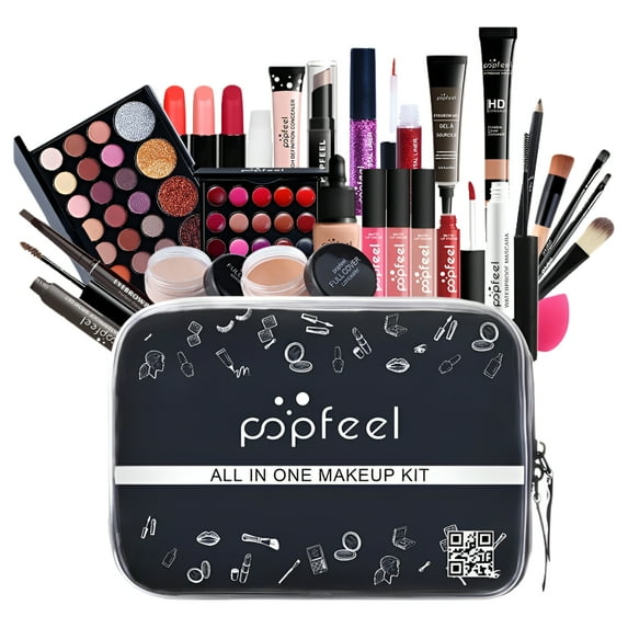 FantasyDay All-in-one Makeup Set Holiday Gift Surprise | Full Makeup Kit for Women Essential Starter Bundle Include Eyeshadow Palette Lipstick Blush Concealer Face Powder Eyeliner Mascara Soft Brush