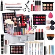 FantasyDay All-in-one Makeup Set Holiday Gift Surprise | Full Makeup Kit for Women Essential Starter Bundle Include Eyeshadow Palette Lipstick Blush Concealer Face Powder Eyeliner Mascara Soft Brush