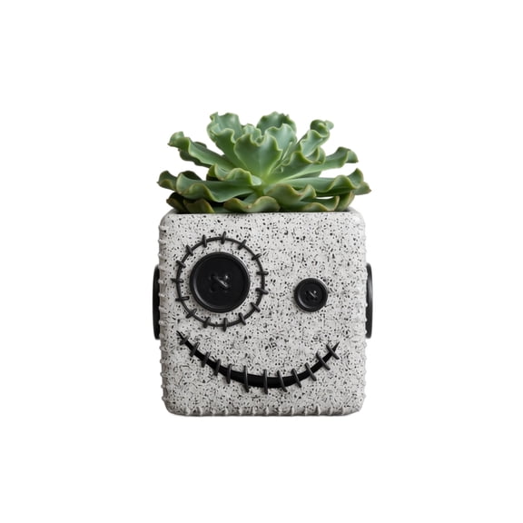 FantasyFrolic Summerween Abstract Face Resin Flower Pot, Creative Sculpture Planter with Smile Design, Cute Monster Home Decor Craft for Succulents, Desktop Office Gift B