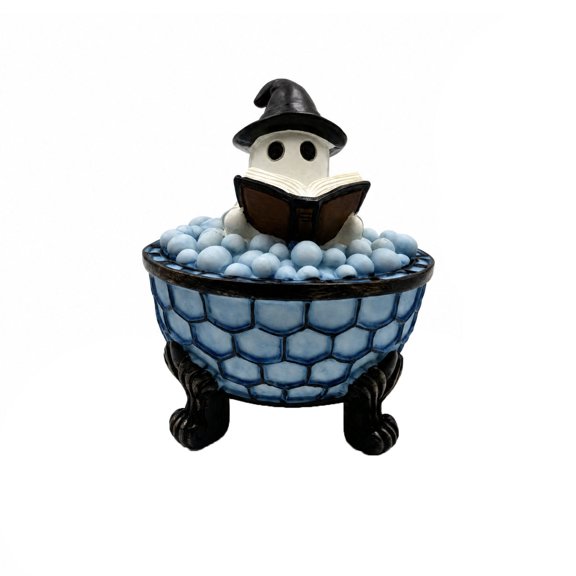 FantasyFrolic Summerween Halloween Ghost Reading Light USB Plug in Switch Clip On Book Lamp for Dark Night Decor 7.5x6.3in blue