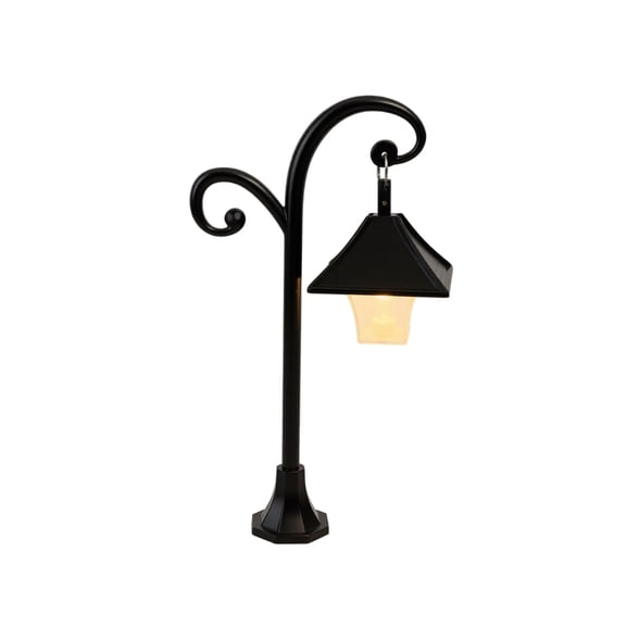 FantasyFrolic Summerween Mini LED Street Lamp Scene Decoration Curved Path Light Model Night Light for Home Shelf Desk Table Decor B