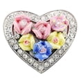 thumbnail image 1 of Fantasyard Heart with Flower Pin Brooch - Multicolor - 1.625 x 1.375 in., 1 of 1