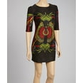thumbnail image 1 of Fantazia Aparell Womens Printed Peacock 3/4 Sleeves Dress, 1 of 1