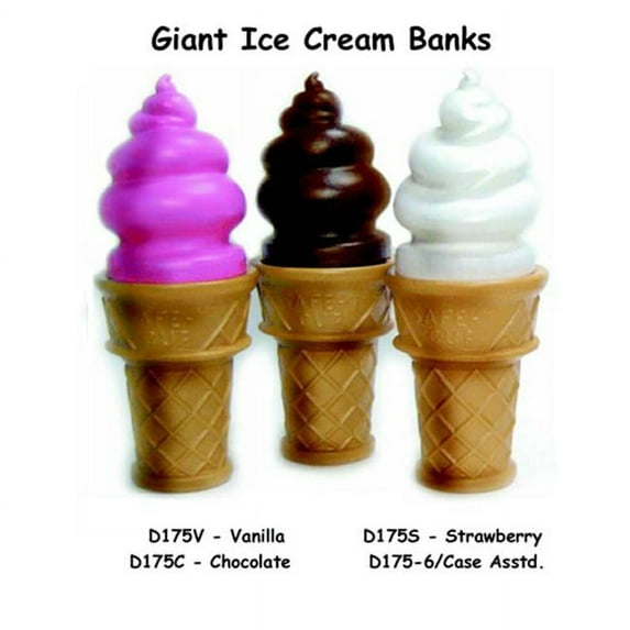 Fantazia D175S 28 H Giant Ice Cream Cone Coin Bank - Strawberry