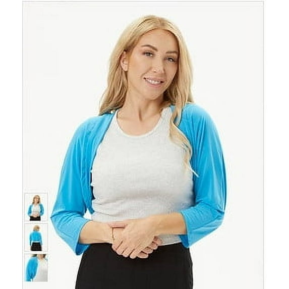 Fantazia Women's Short Sleeve Bolero Shrug for Dresses Open Front Knit Cropped Cardigan Loose Sheer Cardigan Sweater