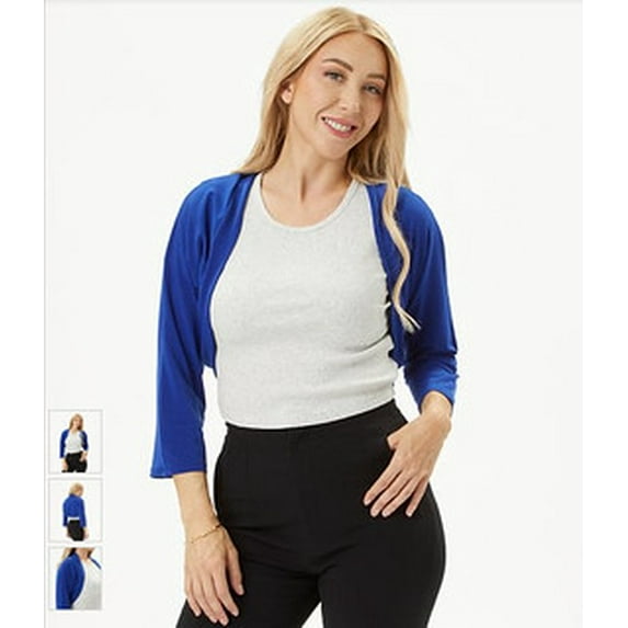 Fantazia Women's Short Sleeve Bolero Shrug for Dresses Open Front Knit Cropped Cardigan Loose Sheer Cardigan Sweater