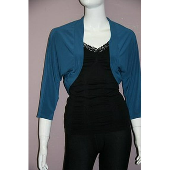 Fantazia Women's Short Sleeve Bolero Shrug for Dresses Open Front Knit Cropped Cardigan Loose Sheer Cardigan Sweater