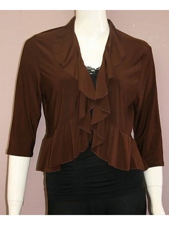 Women's Shrug Cardigan Bolero Shrug Ruffle Short Sleeve Open Front Loose Sheer Jackets for Tops or Evening Dressy