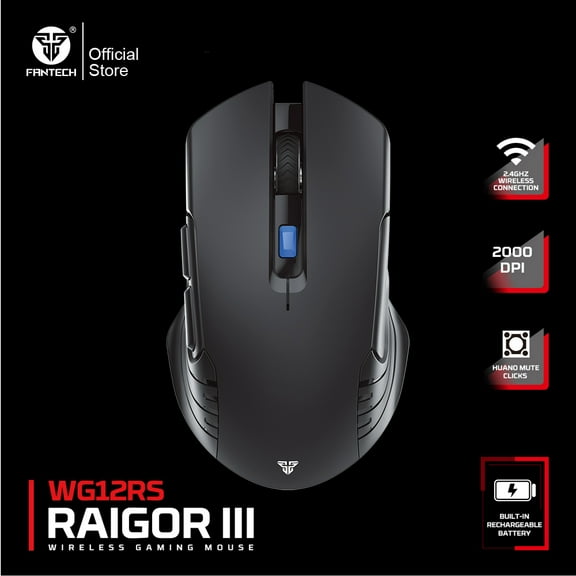 Fantech RAIGOR III WG12RS Silent Mouse Wireless 2.4Ghz 720 Hours of Use Non-slip Coating 2000 DPI Office Mouse Silent Mice