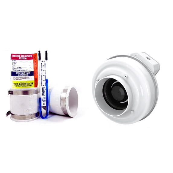 Fantech Rn1 Radon Mitigation Fan + 4x4 Install Kit
