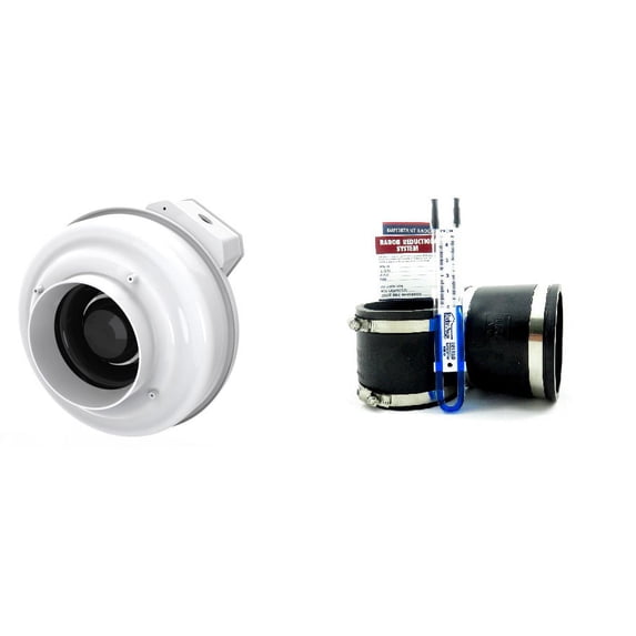Fantech Rn2 Radon Mitigation Fan + 4x4 Install Kit