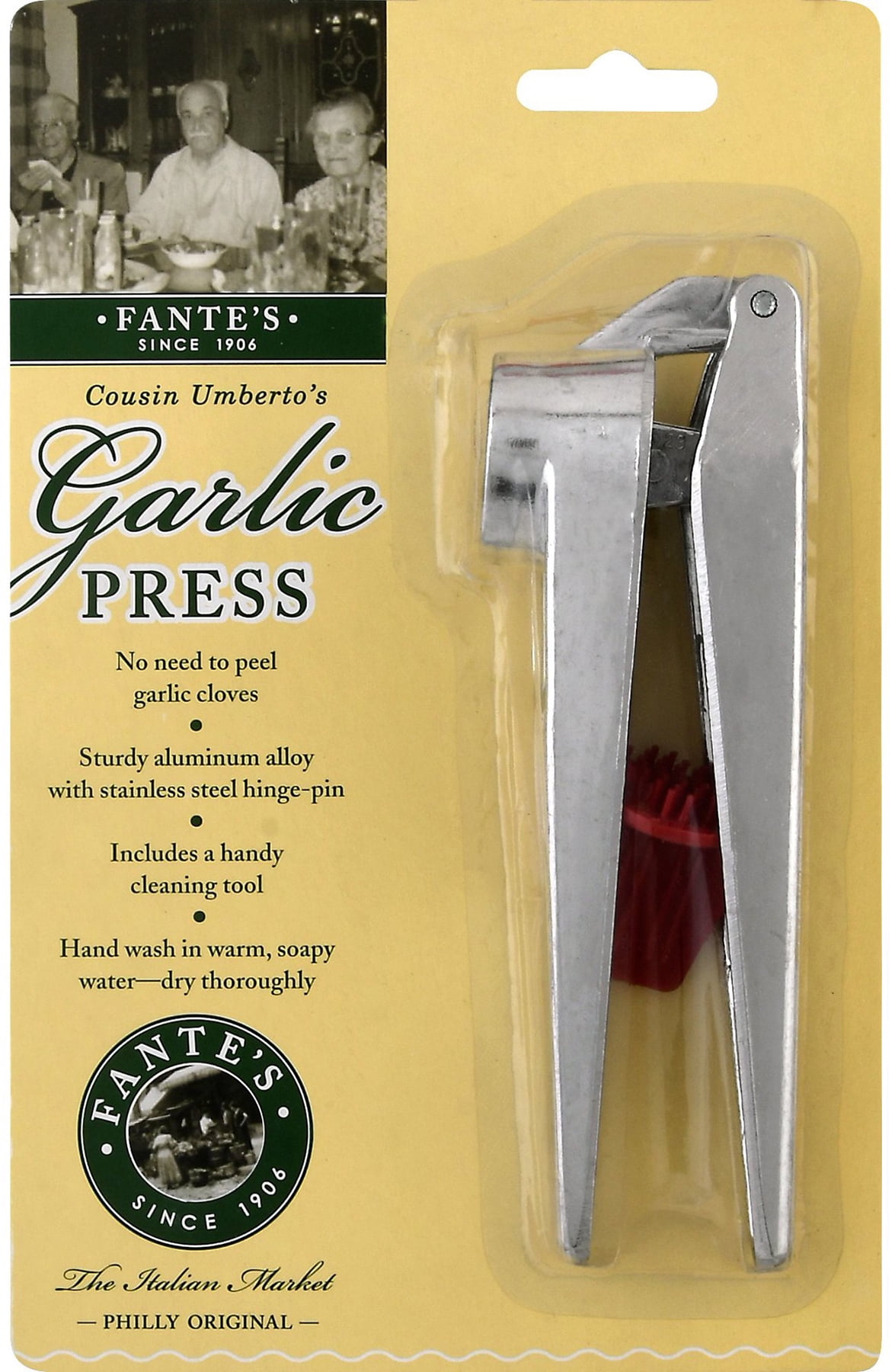 Fantes No-Peel, Self Cleaning Garlic Press