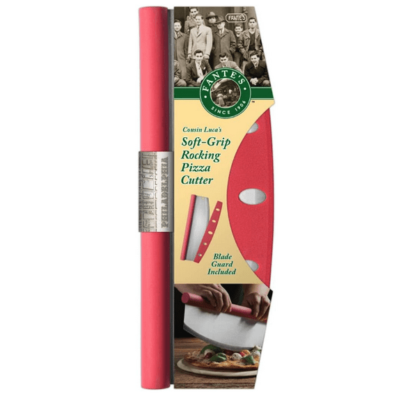 Fantes Rocking Pizza Cutter, Stainless Steel with Blade Guard and Comfort Handle