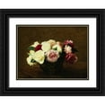 thumbnail image 1 of Fantin-Latour, Henri 18x15 Black Ornate Wood Framed with Double Matting Museum Art Print Titled - Roses, 1 of 4