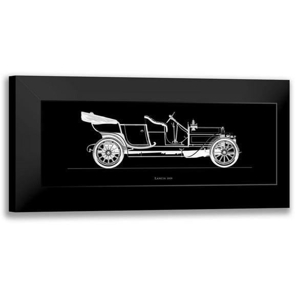 Fantini, Antonio 14x8 Black Modern Framed Museum Art Print Titled - Lancia 1909
