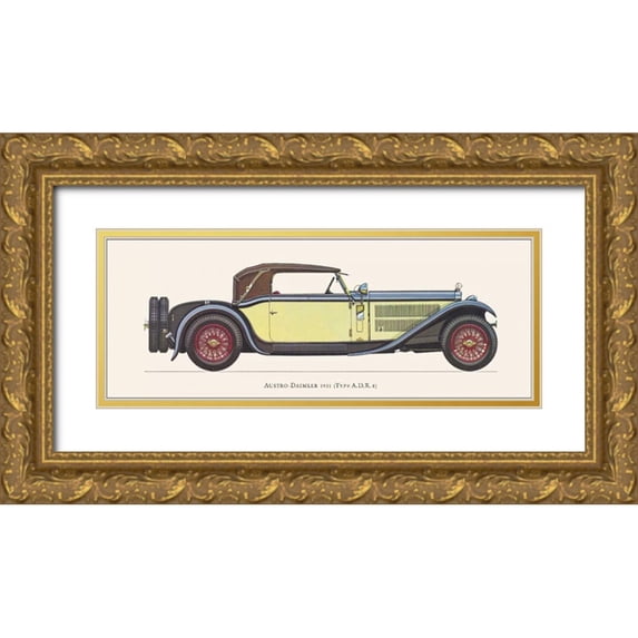 Fantini, Antonio 24x12 Gold Ornate Wood Framed with Double Matting Museum Art Print Titled - Austro-Daimler 1931