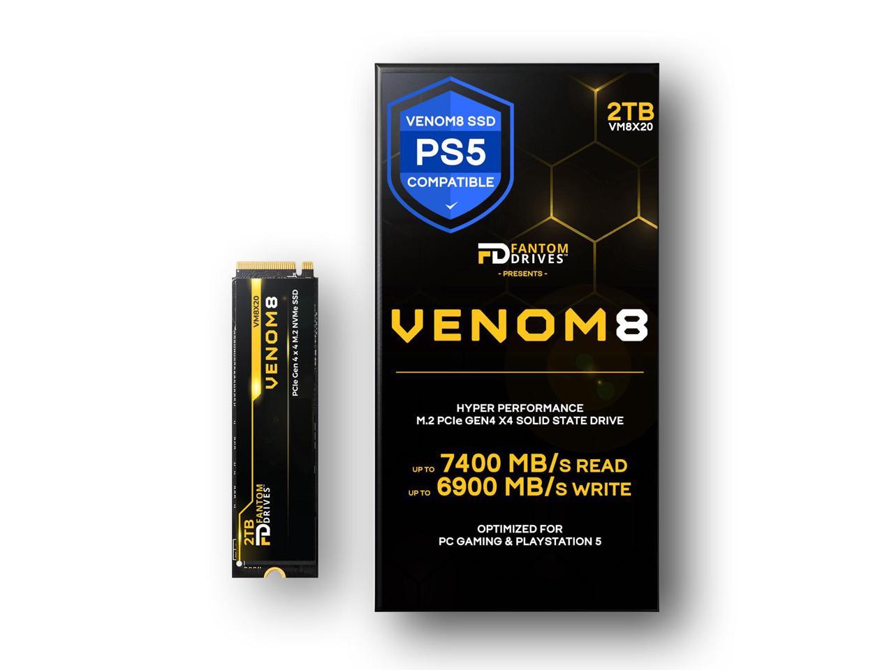 内蔵型SSD 35.Fantom Drives VENOM8 2TB NVMe SSD Fantom Drives VENOM8 2TB NVMe Gen 4 M.2 SSD - 7400MB/s, PS5 & PC