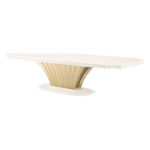 Fantosini Pedestal Dining Table - Creamy Pearl