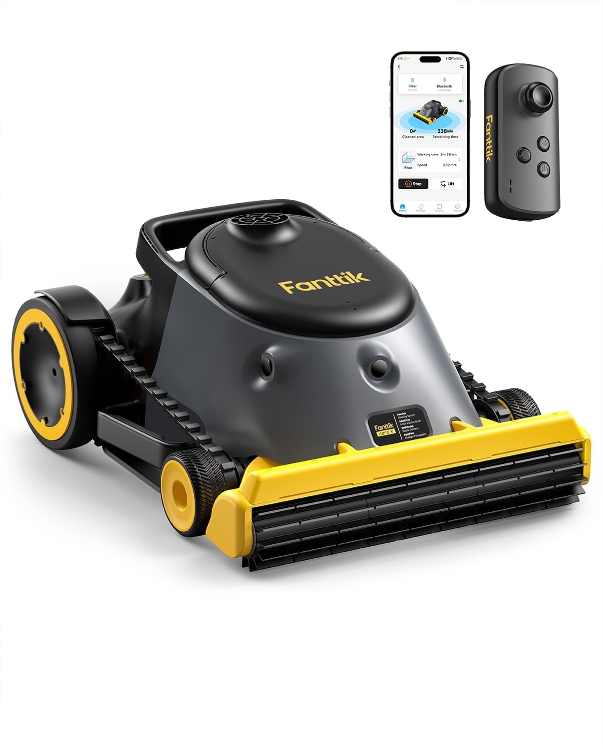 Fanttik Aero X Cordless Robotic Pool Cleaner – 4X Efficiency, 6H Runtime, Cleans Waterline, Walls & Floor,Up to 5382 Sq.Ft, APP & Remote Control